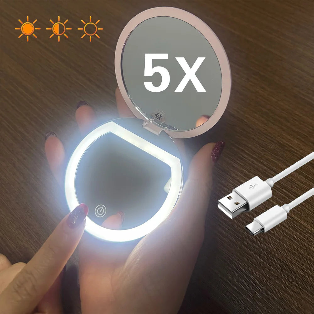 Mini espelho led