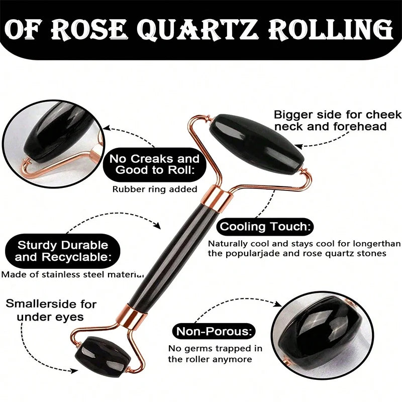 Conjunto de 1/2/3 rolos de gelo para cuidados faciais, conjunto de rolos faciais Gua Sha, rolo de massagem facial para lifting e contorno corporal.