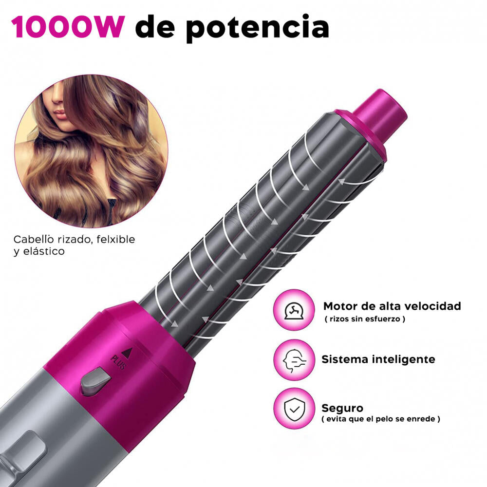 Escova modeladora, secador e modelador de cabelo 5 em 1